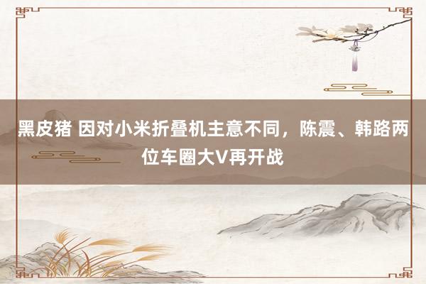黑皮猪 因对小米折叠机主意不同，陈震、韩路两位车圈大V再开战