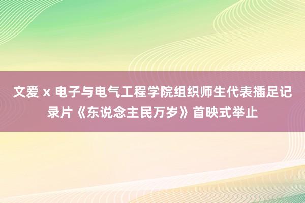 文爱 x 电子与电气工程学院组织师生代表插足记录片《东说念主民万岁》首映式举止