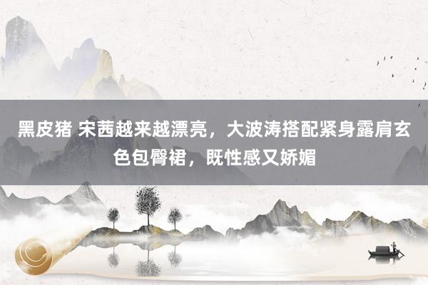 黑皮猪 宋茜越来越漂亮，大波涛搭配紧身露肩玄色包臀裙，既性感又娇媚